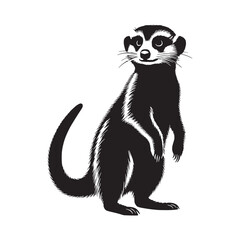 Professional-grade meerkat silhouette vector formatted for creative commercial design – meerkat silhouette – meerkat vector – meerkat illustration – silhouette of meerkat


