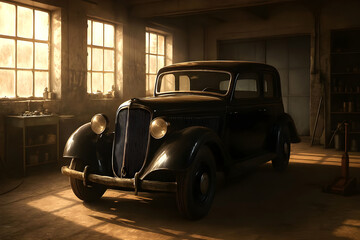 Classic car in the garage