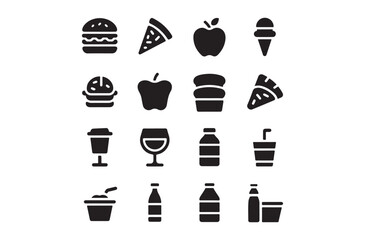 Food and Drink Icon Set for Restaurant and Cafe Design