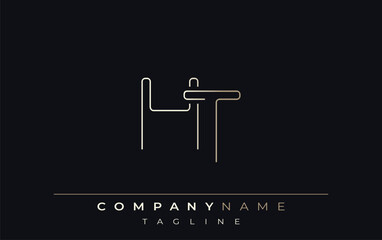 HT Abstract Line Style Logo. Minimalist Design Featuring the Letters H and T Abstract Line Style