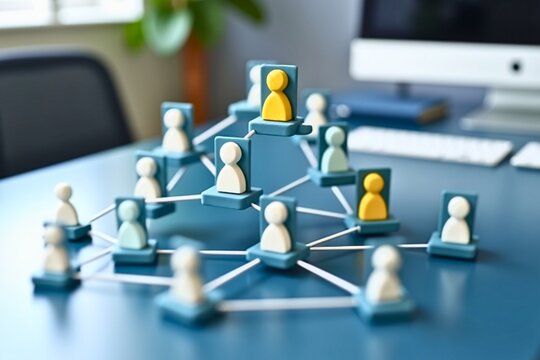 Organizational structure . Teamwork organization and business workflow process management for information on hierarchical structure of departments and internal communication flow within companies