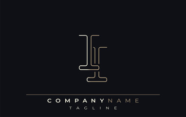 II Abstract Line Style Logo. Minimalist Design Featuring the Letters I and I Abstract Line Style