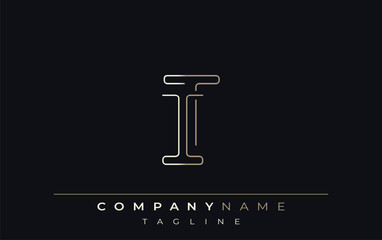 IT Abstract Line Style Logo. Minimalist Design Featuring the Letters I and T Abstract Line Style