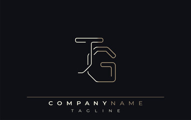 JG Abstract Line Style Logo. Minimalist Design Featuring the Letters J and G Abstract Line Style