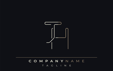 JH Abstract Line Style Logo. Minimalist Design Featuring the Letters J and H Abstract Line Style