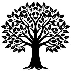 Obraz premium Diverse Tree Silhouette And Jungles Vectors