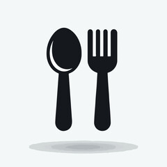 fork and spoon silhouette vector elements