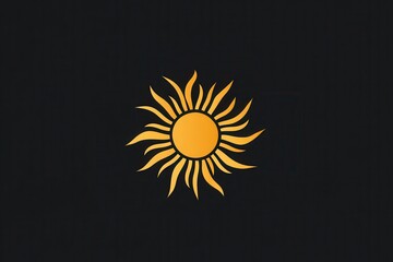 Fototapeta premium Sun logo emblem concept featuring radiant rays and circular design ideal for tourism, leisure, and branding opportunities in hospitality and outdoor adventures