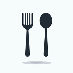 fork and spoon silhouette vector elements