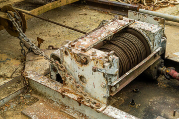 A rusting old cable and wench