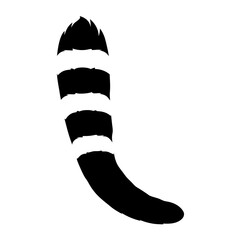 Striped Raccoon Tail Silhouette withDistinctive Ring Patterns on on a transparent background © pixostudio