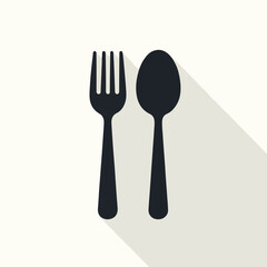 fork and spoon silhouette vector elements