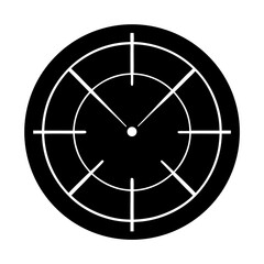 Abstract Monochrome Clock Face with Minimalist Design and Radial Lines,Suitable for Modern Concepts on a transparent background