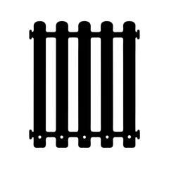 A black and silhouette of aradiator with multiple sections and rounded edges on a transparent background