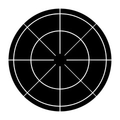 Abstract Circular Target with Radial Lines and Concentric Circles,Black and Graphic Design on a transparent background