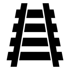 Illustration of stylized train tracks,representing railway lines and infrastructure in transportation and transit on a transparent background