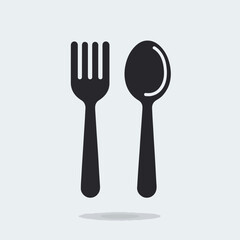 fork and spoon silhouette vector elements