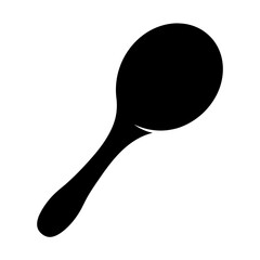 Silhouette of a cooking spoon against aready to be used in the kitchen on a transparent background