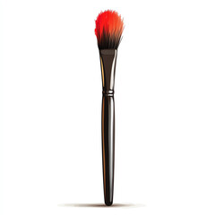 A vibrant makeup brush with a fluffy head, perfect for applying color and achieving a flawless look in cosmetics.
