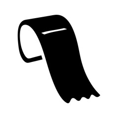 Minimalist Monochrome Image of Toilet Paper Rollon with Stylish Wavy Bottom Edge on a transparent background