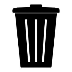 Simple black trash can illustration ona as a vector graphic on a transparent background
