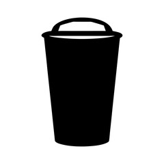 Black and Cup Illustration with a Handle on Top,Against on a transparent background