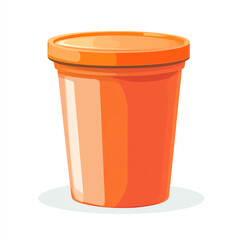Bright orange container for food storage, perfect for showcasing fresh ingredients or takeout meals. Ideal for culinary presentations.