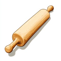 A classic wooden rolling pin, essential for baking and pastry making, perfect for kneading dough and rolling out pastries.