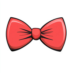 A vibrant red bow illustration, perfect for adding a cheerful touch to designs and decorations.