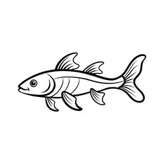 Kuhli Loach Fish Lineart Vector