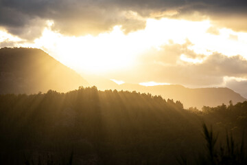 Landscapes of the mountains and mountain range of Argentine Patagonia