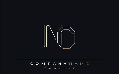 NO Abstract Line Style Logo. Minimalist Design Featuring the Letters N and O Abstract Line Style