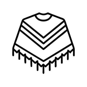 Find the best poncho for your style traditional mexican poncho with fringe illustration