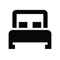 Bed icon vector flat sleep furniture