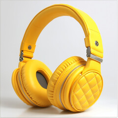 Vibrant yellow ultra padded headphones for an immersive listening experience