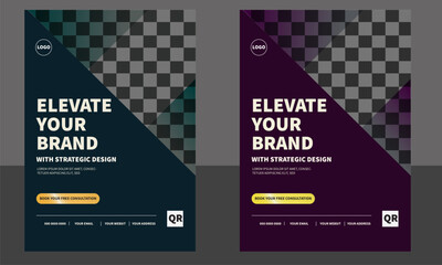 Modern Corporate business A4 flyer Layout template. Perfect for creative professional business. IT company