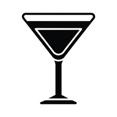 cocktail glass stencil icon vector illustration