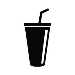 cold drink cup stencil icon vector illustration