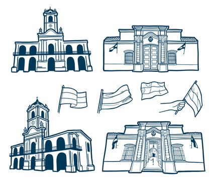 Ilustraciones a mano alzada de la cultura Argentina