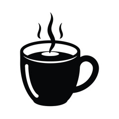 hot drink cup stencil icon vector illustration