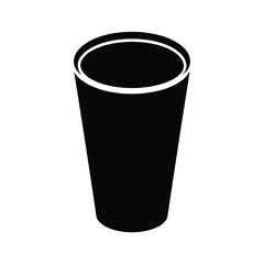 plastic cup stencil icon vector illustration