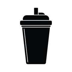 shaker cup stencil icon vector illustration