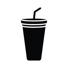 soda cup stencil icon vector illustration