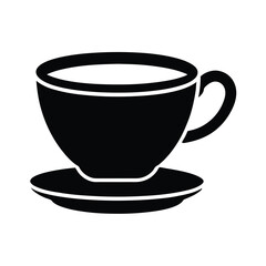 teacup stencil icon vector illustration