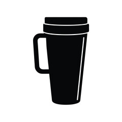travel mug stencil icon vector illustration