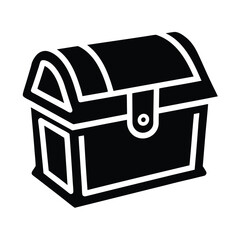treasure chest stencil icon vector illustration