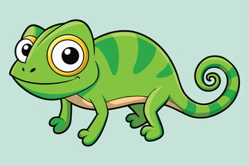  Cartoon Style Chameleon Vector Illustrations