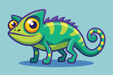  Cartoon Style Chameleon Vector Illustrations