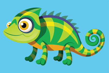  Cartoon Style Chameleon Vector Illustrations