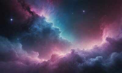 Fototapeta premium Colorful Cosmic Nebula with Stars